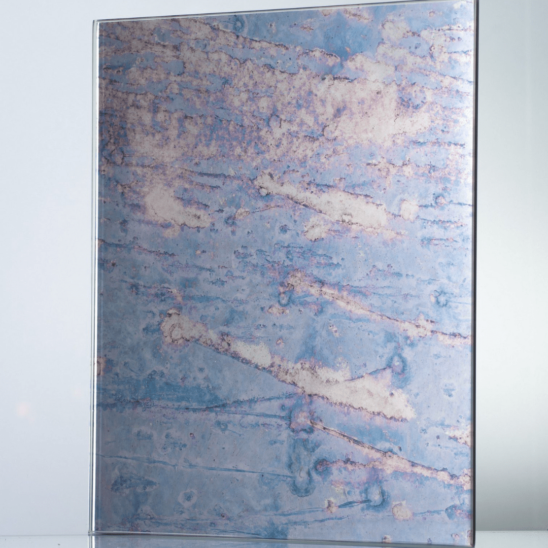 Panel de vidrio decorativo con textura efecto mármol